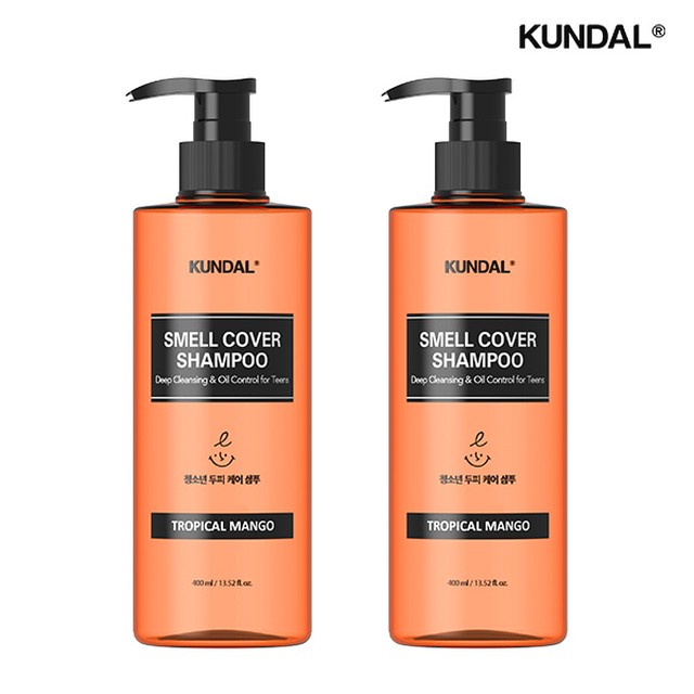 쿤달 올데이 스멜커버 청소년샴푸 400ml 2개입+리필 증정(리필 향 임의발송)