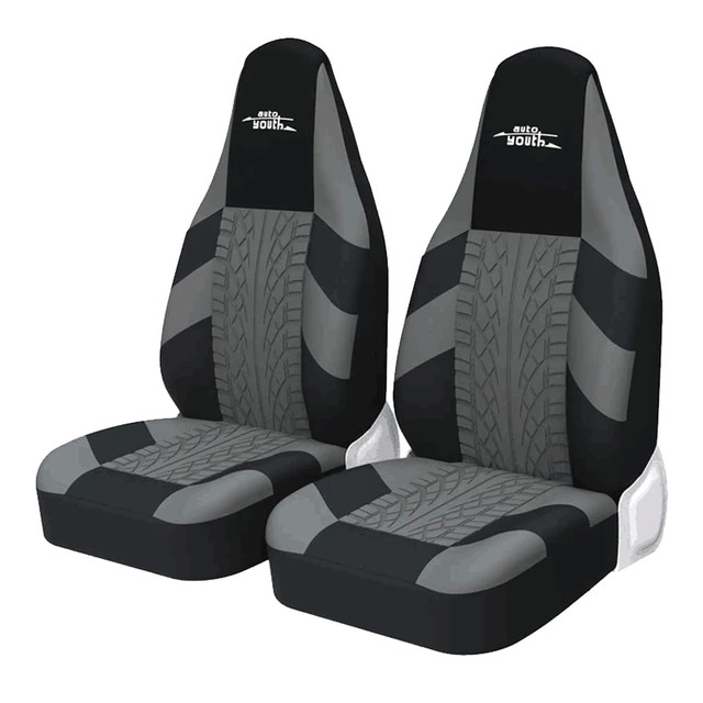 AUTOYOUTH 2PC 카시트 커버 버킷 그레이 타이어 스타일 INSIGNIA A (G09) For POLO (6R1, 6C1) For A4 B7(8EC) For LAGUNA II