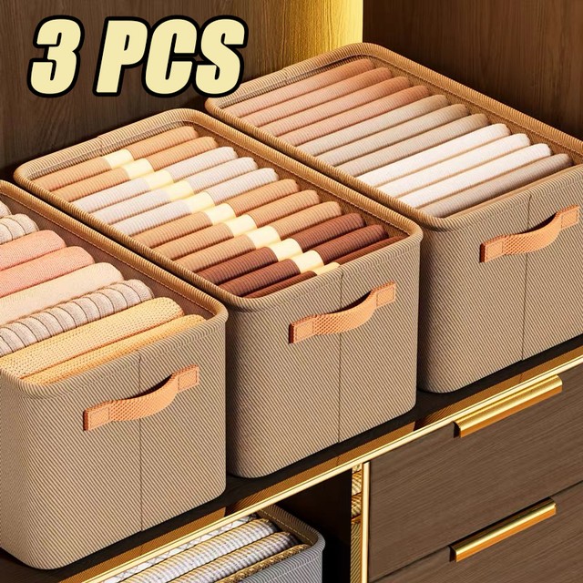 1 2 3PCS 접이식 의류 주최자 옷장 의류 바지 보관 주최자 옷장 주최자 서랍 주최자 장난감 보관