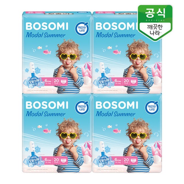 보솜이 기저귀 모달썸머 팬티 점보형 20개입 x 4팩(1BOX)