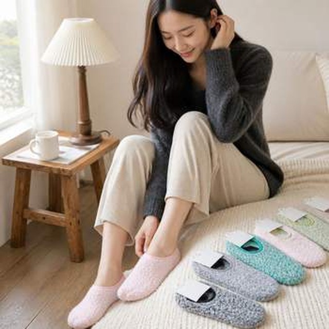 콩심팥심 탁텔 페이크삭스 5컬러 겨울 수면덧신 논슬립 미끄럼방지 방한양말 WFPFK4I