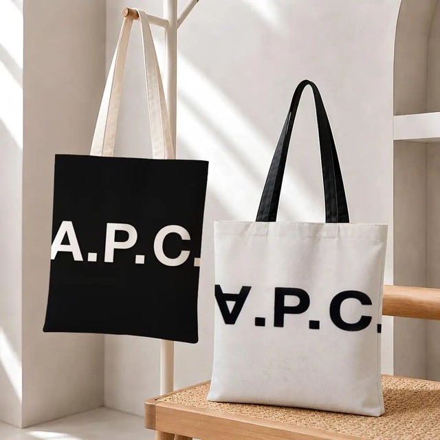 패션 A-A.P.C 스토리지 백 패션 코튼 12 16온스 캔버스 토트백 친환경 재사용 가능 대용량 쇼핑백