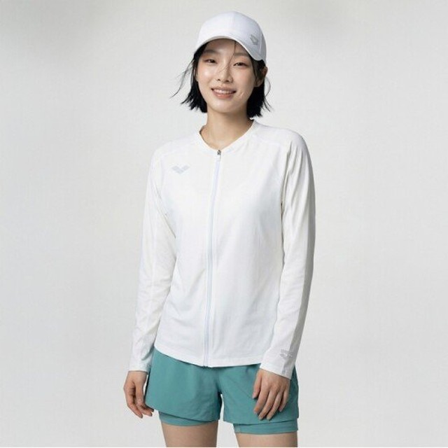 아레나 아이스핏 여성 라이트 집업 래쉬가드 A6BL1QR22_WHT