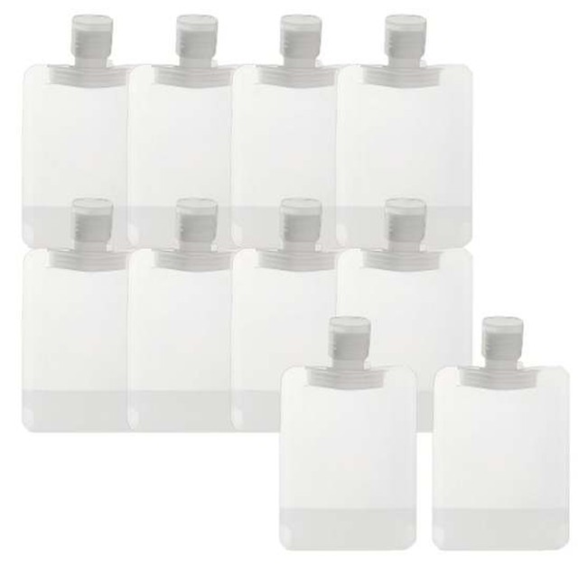 여행 샴푸 로션 손세정제 소분 50ml 투명파우치 10pcs