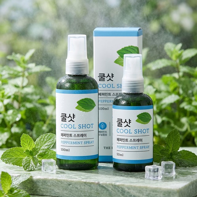 더허브샵 페퍼민트 쿨샷 스프레이 50ml 쿨링효과 아로마 멘톨 바캉스 휴대용 미스트 리프레시