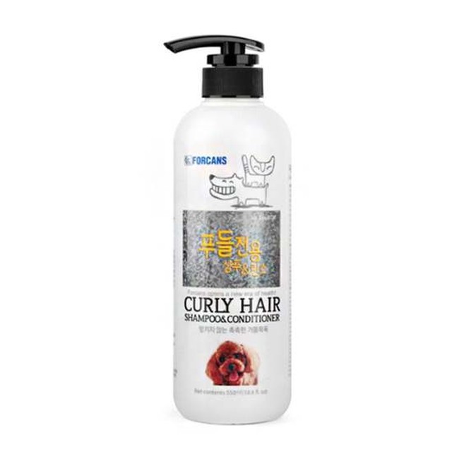 [무료배송] 푸들 전용 곱슬 모발 강아지 반려견 샴푸 린스 550ml