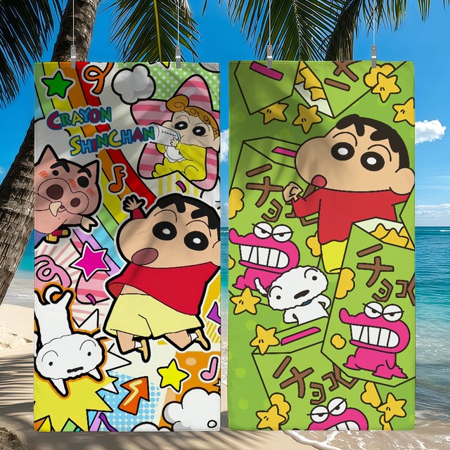 C-CRAYON S-SHINCHAN 타월 속건성 비치 타월은 수영장, 캠핑, 요가 및 체육관에 적합합니다.