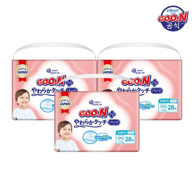 군 기저귀 플러스 소프트터치 팬티 점보형(XXL) 28P x 3팩