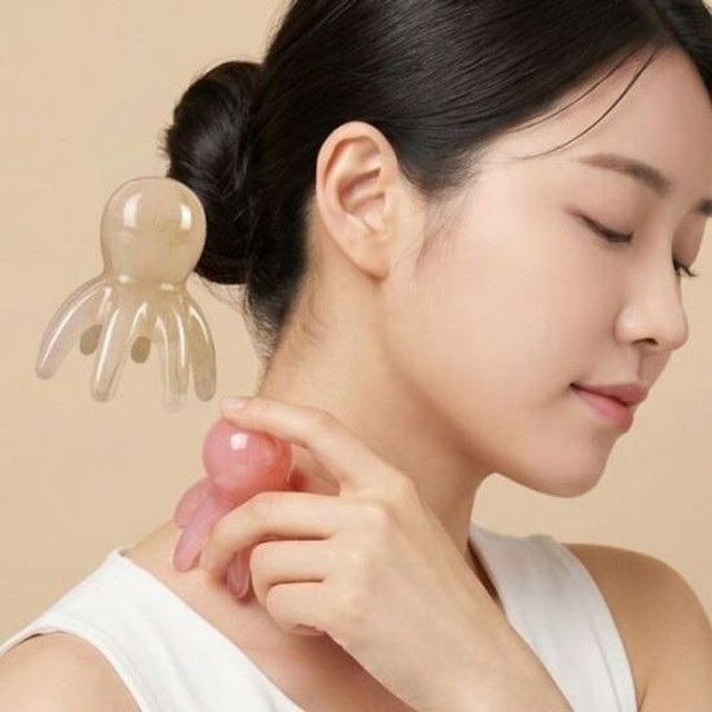 문어 괄사 마시지기 헤어 안마기 어깨 목 지압 빗 머리 괄사도구 두피마사지빗 휴대용마사지기