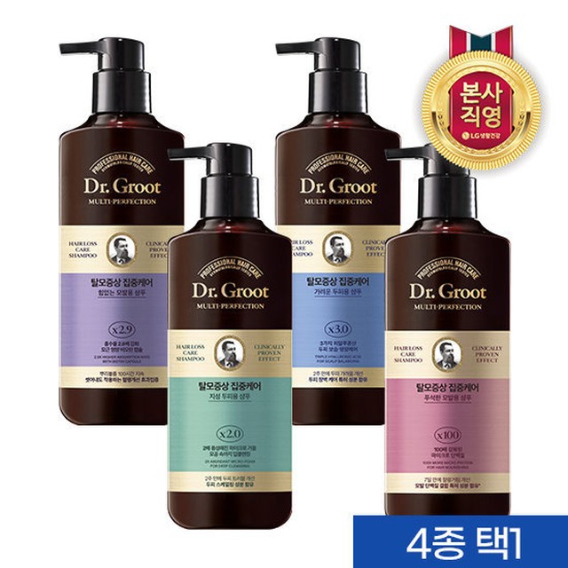 [탈모샴푸]닥터그루트 집중케어 샴푸 400ML(힘없는 지성 푸석한 가려운) 택 1개
