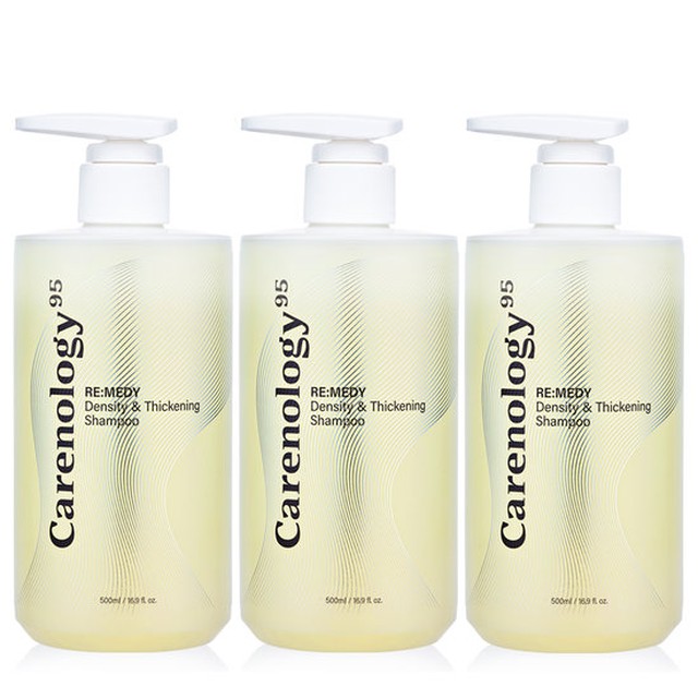 케어놀로지 레미디 밀도 볼륨 탈모완화 샴푸 500ml 3개 카페인 탈모케어 비오틴 엑토인