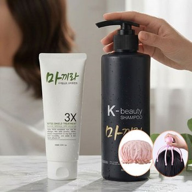 [기타] 마끼라 두피쿨링 탈모증상완화 샴푸 + 볼륨 트리트먼트 2종 세트 여성 남성 공용