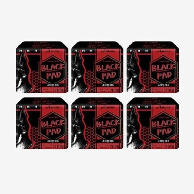 아몬스 블랙패드 초대형 강아지배변패드 20매 X 6개