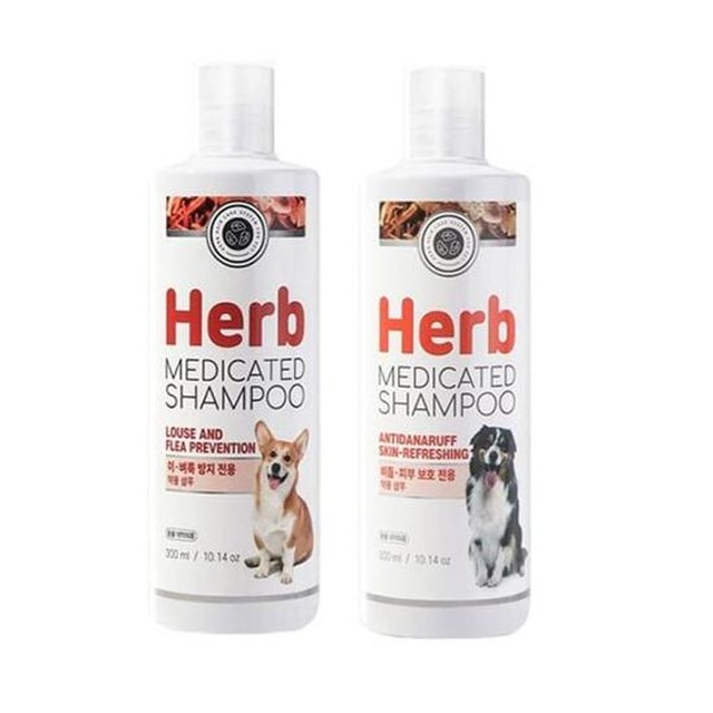 애견샴푸 강아지 비듬 벼룩 제거 피부보습 허브 약용샴푸 500ml