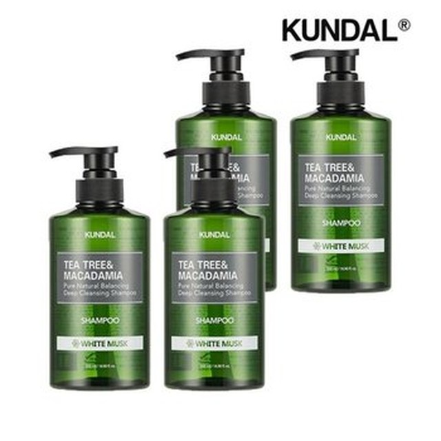 [기타] 쿤달 티트리 앤 마카다미아 딥 클렌징 지성 샴푸 화이트머스크 500ml x4개 (50749997)[이마트몰]