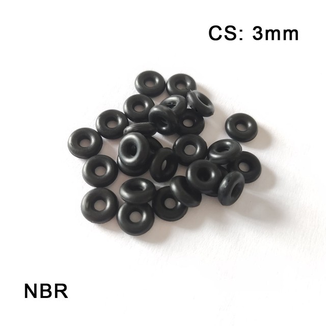 NBR O-링 씰 CS 3mm 두께 니트릴 부타디엔 고무 개스킷, 외경 OD9mm ~ 36mm 와셔 내유성, 10 개
