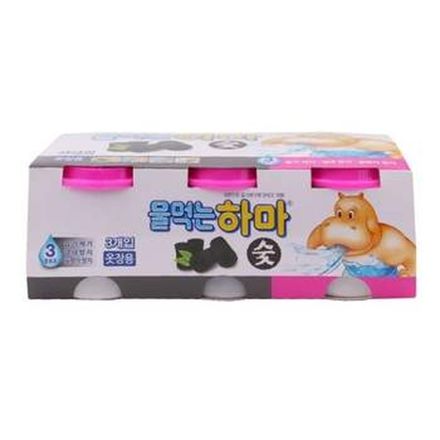 엄지척 습기제거제 802GCI54 물먹는 하마 숯 3개입 이불장 신발장 옷장
