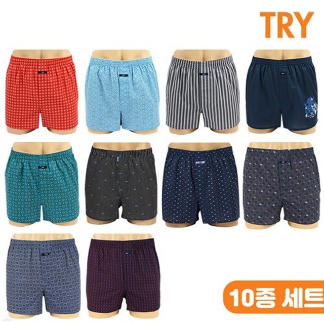 쾌적한 순면 트렁크 남성팬티 10종세트