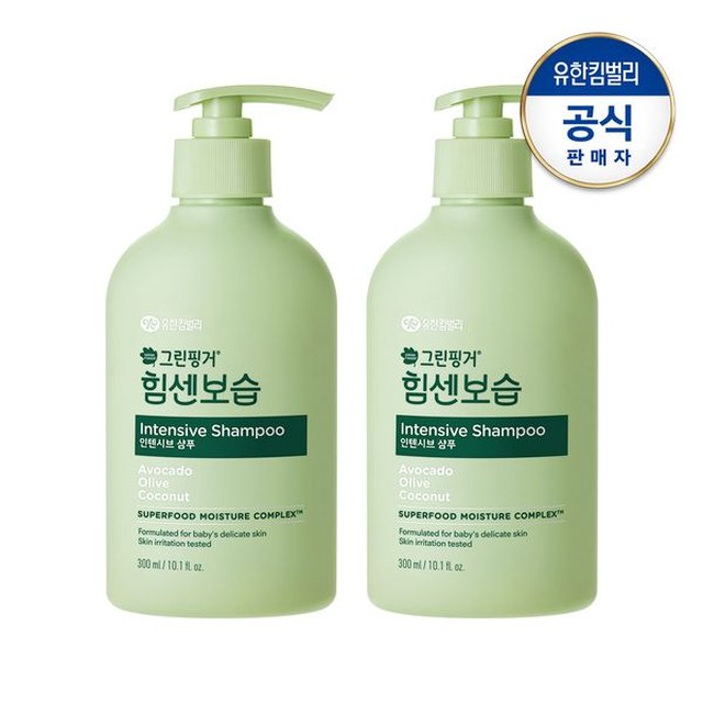 [보리보리] 그린핑거 NEW 그린핑거 힘센보습 인텐시브 샴푸?300mlx2개