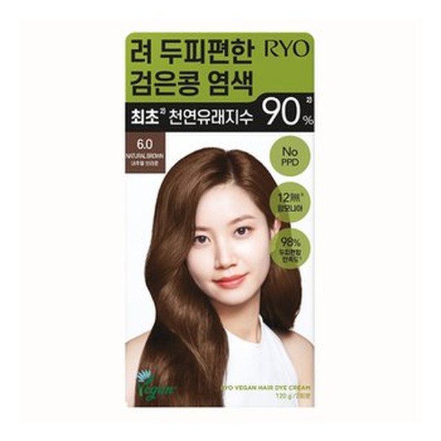 [신세계 규격] 아모레 려 비건 두피편한 검은콩 염색 6.0 내추럴 브라운 [8809925157293]