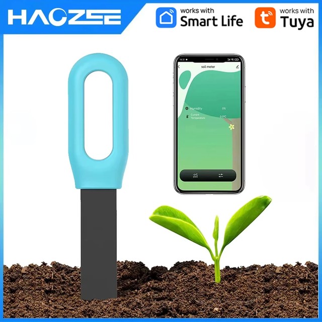 Haozee Tuya 스마트 블루투스 토양 테스터 온도 및 습도 측정기 온습도계 정원 자동화 관개 감지기