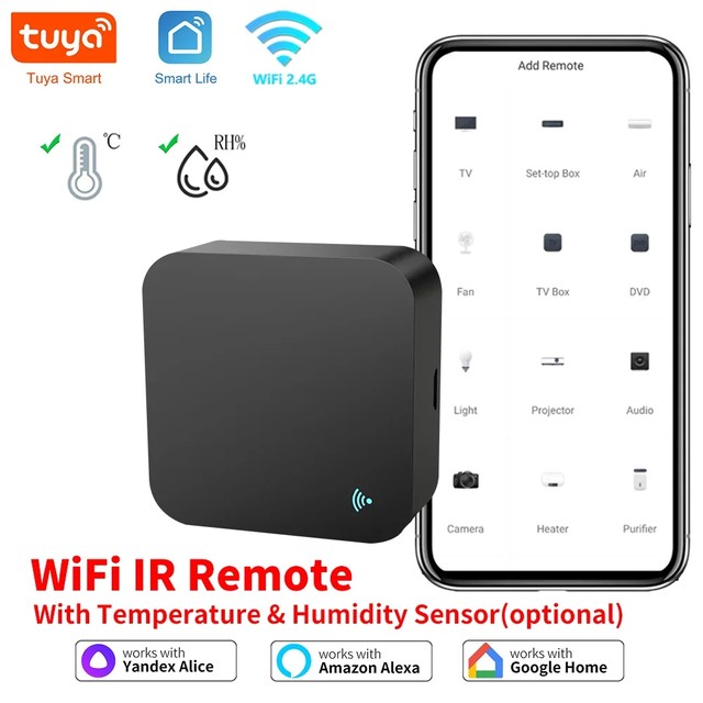 TV 에어컨 온도계 습도계 용 스마트 원격 WiFi IR 블래스터 Alexa Google 홈 링크 Tuya와 호환 가능
