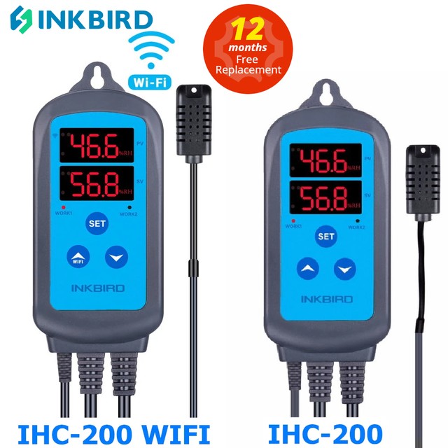 INKBIRD IHC-200 &amp; 200 WiFi EU 소켓 및 플러그 가정용 가습 및 제습용 디지털 습도 컨트롤러 무료 앱