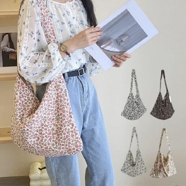블카마켓 휘뚜루 패턴 에코백 여자 보부상 가방 숄더백 학생