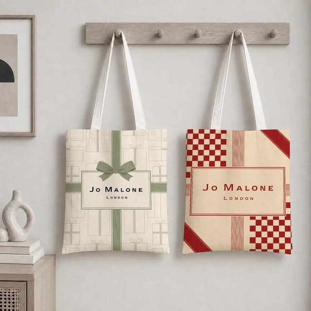 유명 브랜드 J-Jo MaloneS 보관 가방, 친환경 면 캔버스 토트백, 가벼운 접이식 디자인으로 여행, 업무, 쇼핑, 해변, 체육관에 적합