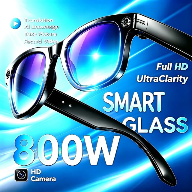 2026 4K 울트라 비디오 스마트 안경 8MP 카메라 사진 인식 AI 지능형 번역 AI 음성 35g 경량 선글라스