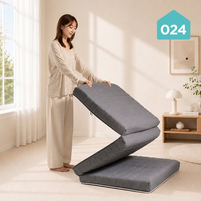 024홈 국민토퍼 3단 접이식 매트리스 푹신한 12cm 멀티싱글