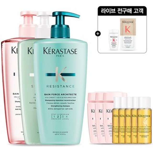 [케라스타즈] 볼륨케어 제네시스+ 손상모발 포스 아키텍트+지성두피 디발렁 온가족 샴푸 세트 [24042303]