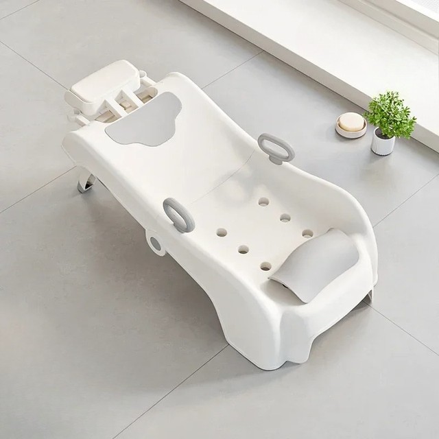 [해외] 일본 두피 워터 스파 미용 아기 플라스틱 샴푸 침대 접이식 분지 전문 의자 Sillon Peluqueria 가구