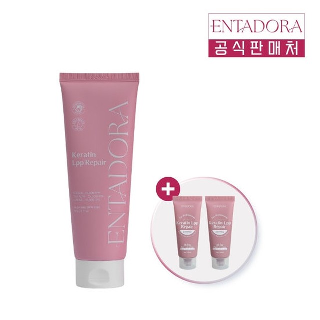 [엔타도라] 단백질 트리트먼트 펌염색 손상모 케어 트리트먼트 230ml 1개 + 샴푸 30ml 2개