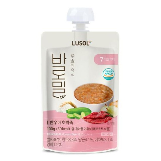 루솔 짜먹는 실온 이유식 바로밀 파우치형 2~3단계 골고루 10팩
