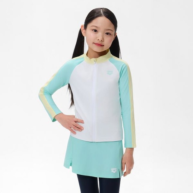아레나 버블 레귤러핏 집업 래쉬가드 A6BG1GC01WHT