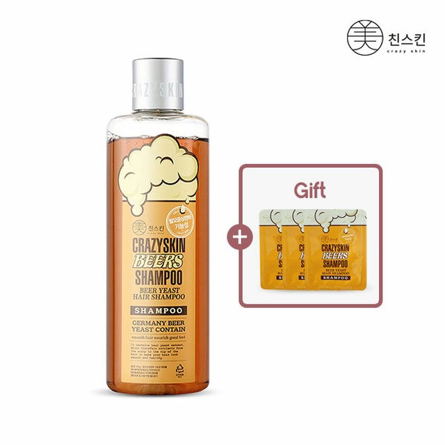 미친스킨 맥주효모 탈모 샴푸 300g + (여행용 파우치 3매)(+ 여행용 파우치 3매)