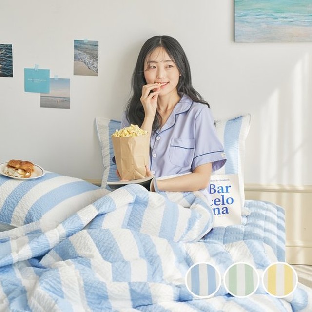 모던하우스 ON 여름 쿨 팝핑 시어서커 싱글 차렵이불 150X200