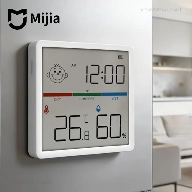 Mijia 전자 온도계 습도계 기상 관측소 테이블 시계 기능이 있는 고정밀 LCD 디지털 센서 가정용