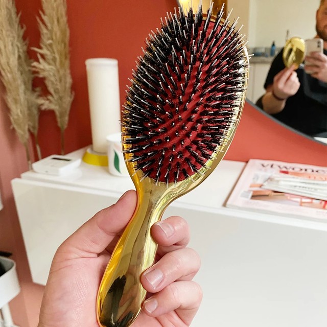 [해외] 헤어 두피 마사지 빗 멧돼지 강모 Detangling 헤어 브러시 곱슬 빗 두피 마사지 여성용 헤어 브러시 스타일링 도구