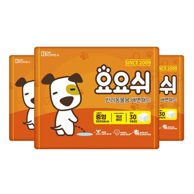 요요쉬 배변패드 중형 30매 X 3팩