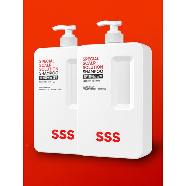 트리플에스/[1+1] 대용량 약산성 탈모샴푸 1350ml + 1350ml/헤어케어 샴푸/린스
