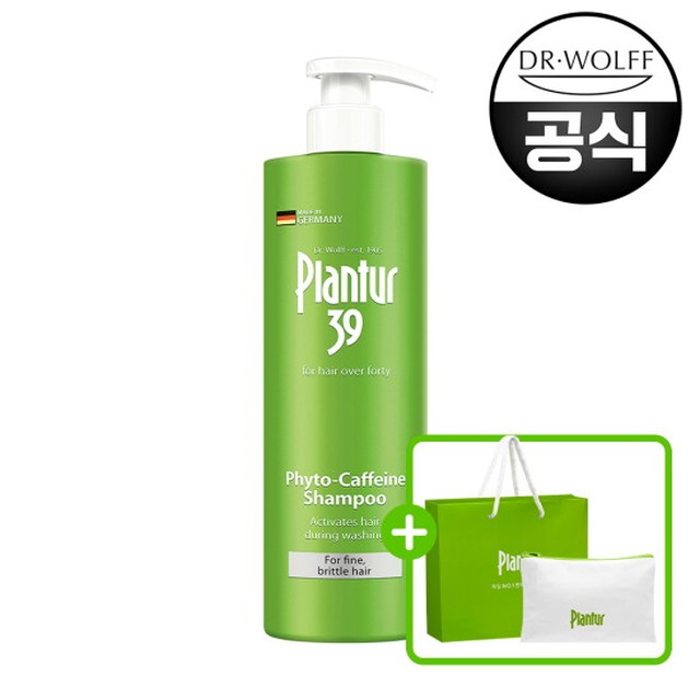 플란투어39 파이토-카페인 샴푸 (가늘고 연약한 모발용) 500ml 대용량