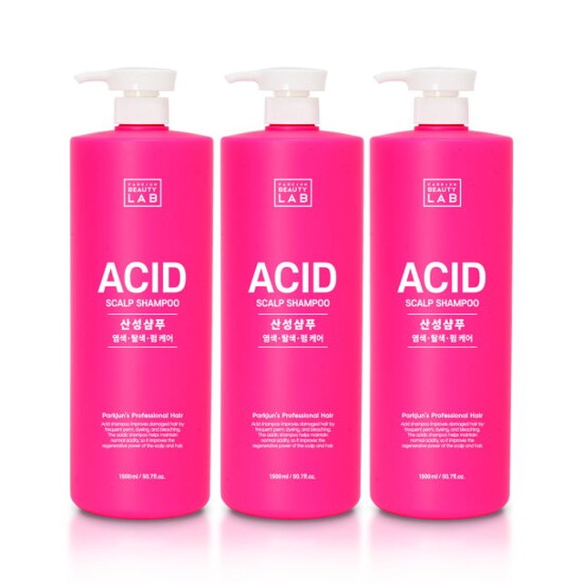 [펌 염색 케어] 대용량 애씨드 약산성 샴푸 1500ml 3개 세트