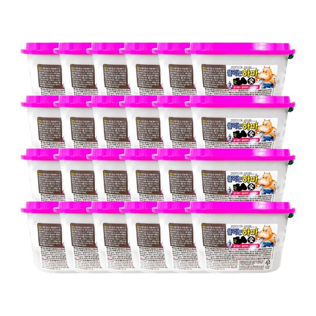 물먹는하마 물먹는 하마 참숯 280g x 24개 제습제 습기제거제 옷장 서랍 곰팡이 냄새제거 방습제