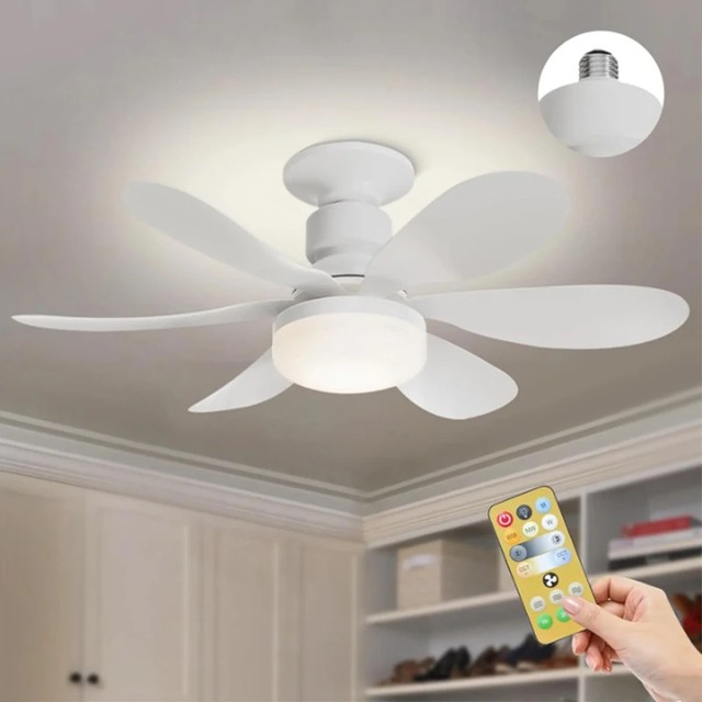 LED 조명 40W 천장 팬 조명 E27, 디밍, 거실, 연구, 가정용 전등 설비용 원격 제어 포함