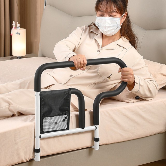 임산부 침대 옆 Handrai 보조 스테인레스 스틸 도움 안전 가드 침대 일어나 안전 보조 프레임 노인 침대 옆 팔걸이
