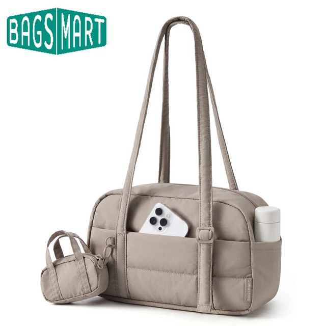 BAGSMART 여성용 숄더백 경량 푹신한 크로스바디 백 일상 여행 데이트 및 업무용 퀼트 핸드백