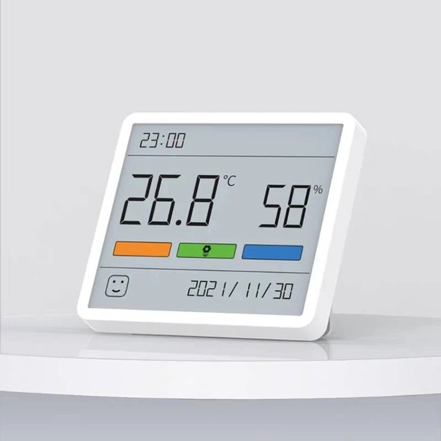DUKA Atuman 3.67인치 LCD 전자 디지털 온습도계 시계 디지털 실내 센서 게이지 기상 관측소