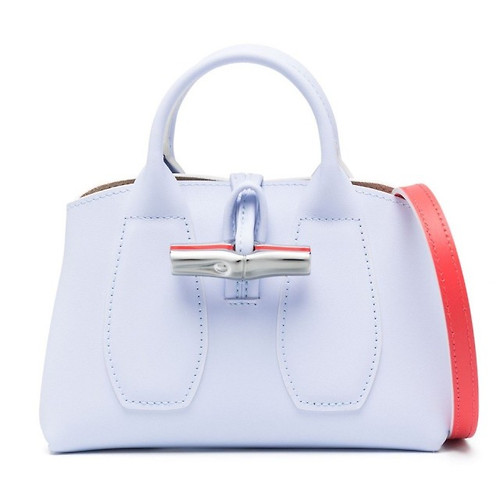 Roseau XS Handbag Sky Blue/Red - Leather (10057HDJH90)